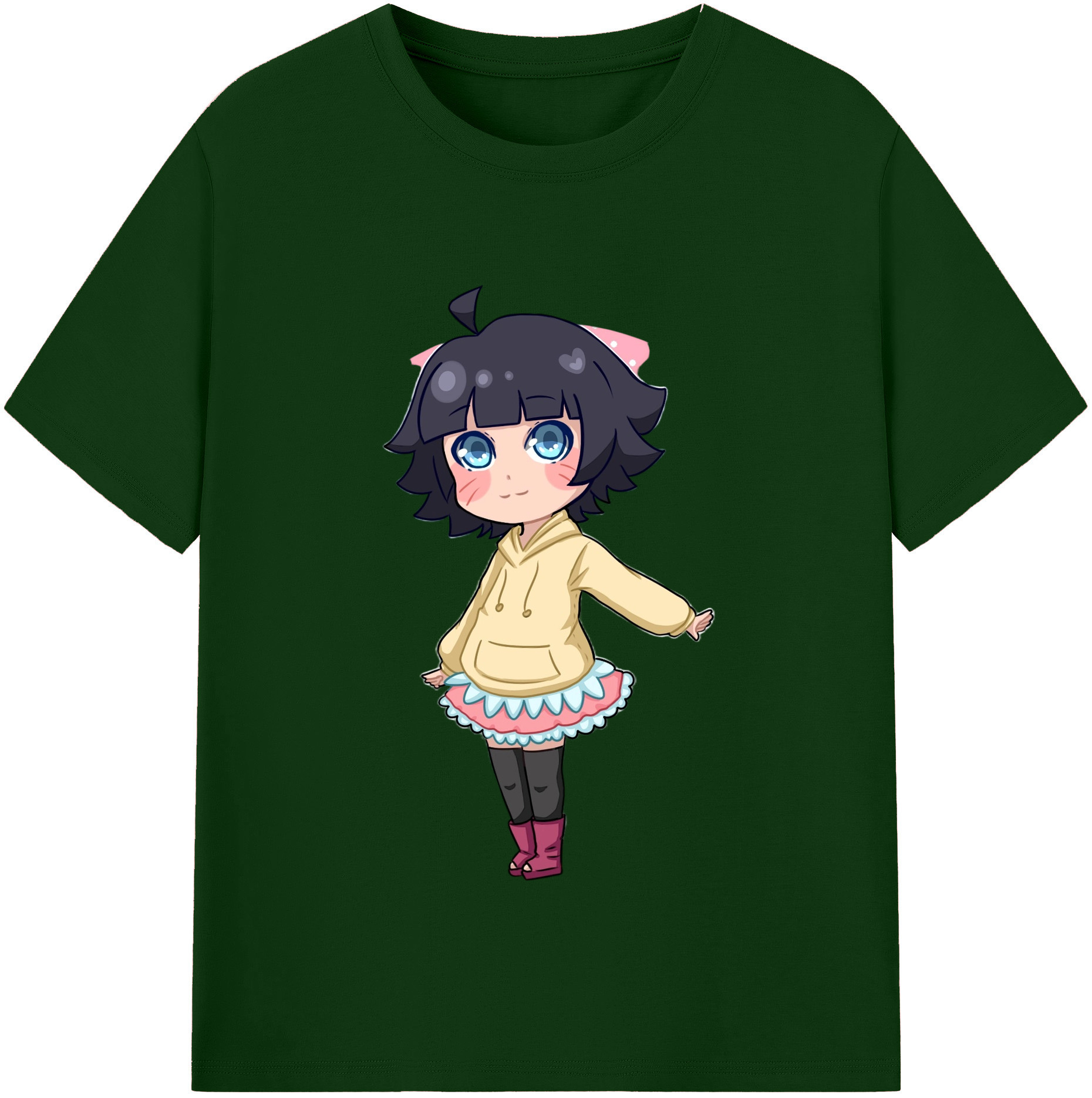 （画像用） NARUTO -ナルト- うずまき ヒマワリ Uzumaki Himawari 綿100％半袖Tシャツ（フロントプリント）